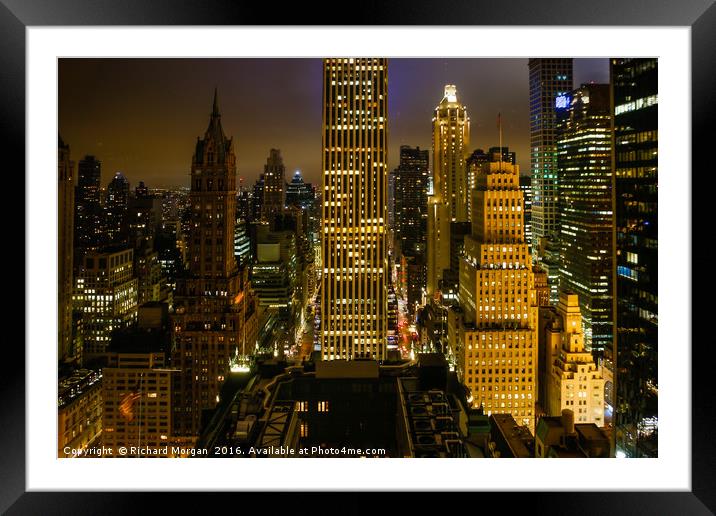 Downtown New York. Framed Mounted Print by Richard Morgan