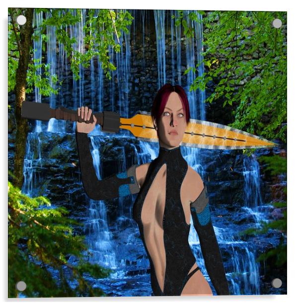 Amazonian Warrior Acrylic by Matthew Lacey
