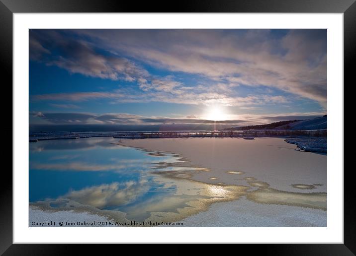 Icelandic winter sun Framed Mounted Print by Tom Dolezal