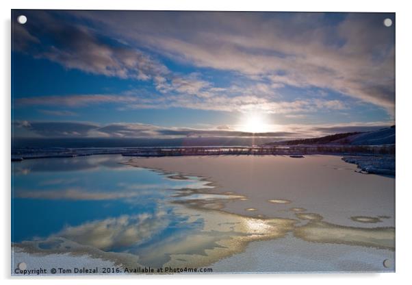 Icelandic winter sun Acrylic by Tom Dolezal