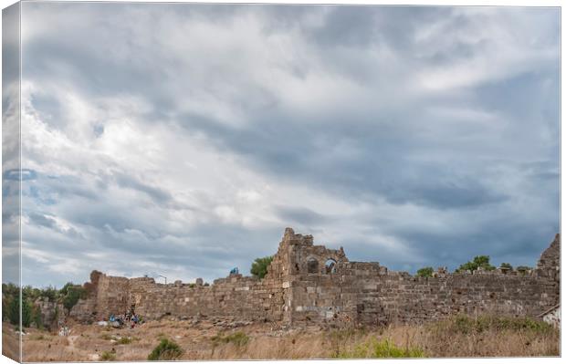 Ancient City Walls in Side Canvas Print by Antony McAulay