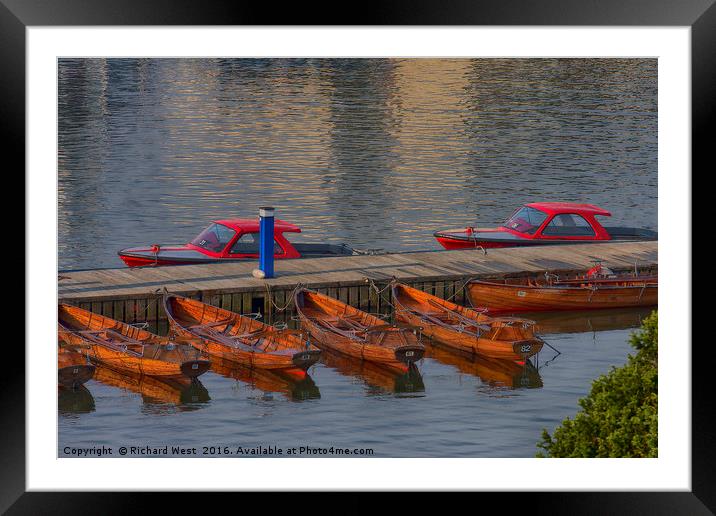 Rent-a-boat on Windermere Framed Mounted Print by Richard West