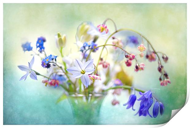 Spring flowers in a Vase Print by Jacky Parker