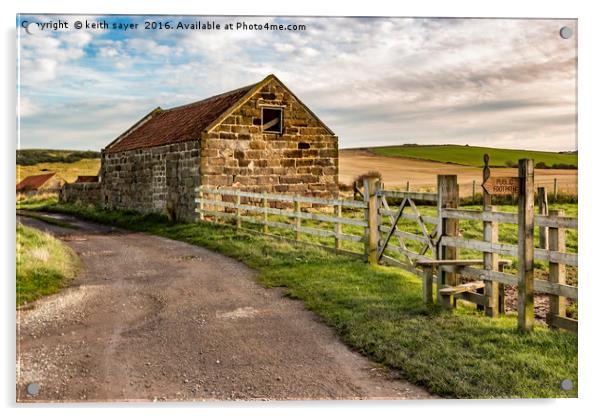 Rustic Charm: A Small Barn in the Yorkshire Countr Acrylic by keith sayer
