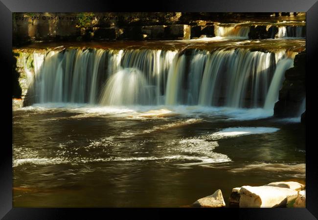 SWALES FALLS YORKSHIRE Framed Print by andrew saxton