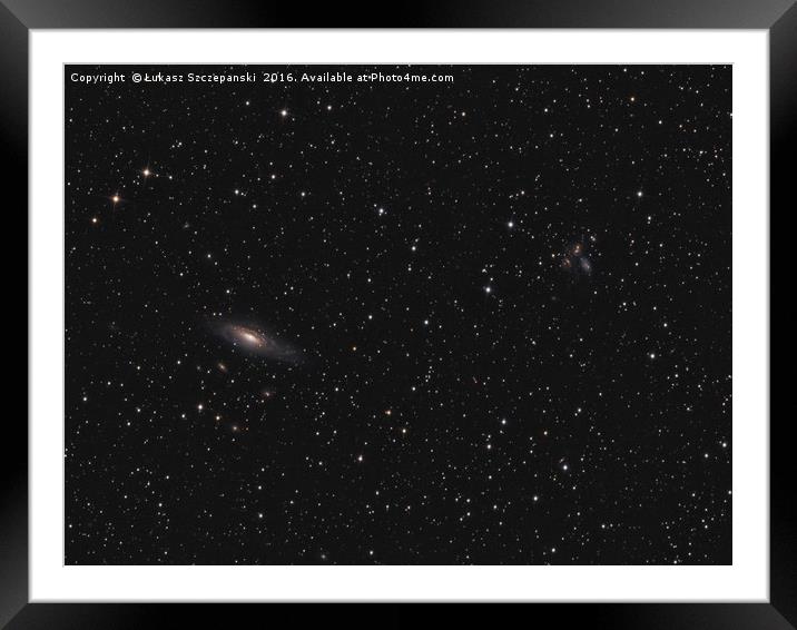 Deep space: galaxy NGC 7331, Stephan's Quintet Framed Mounted Print by Łukasz Szczepański