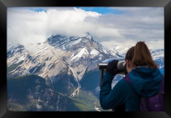Sulphur mountain spotting scope Framed Print by Kevin Livingstone