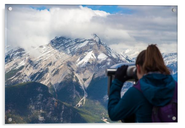 Sulphur mountain spotting scope Acrylic by Kevin Livingstone
