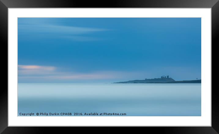 Dunstanburgh Castle Framed Mounted Print by Phil Durkin DPAGB BPE4