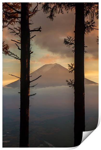 Sunset by Mt Fuji Print by Kevin Livingstone