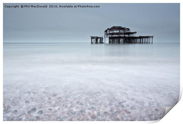 The Old West Pier, Brighton and Hove Print by Phil MacDonald