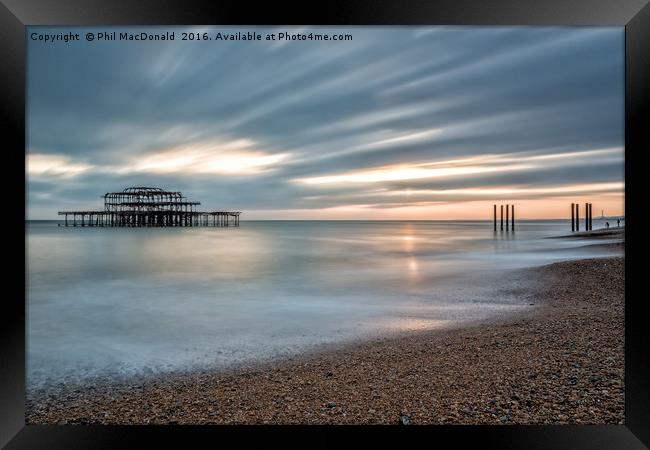 The Old West Pier, Brighton and Hove Framed Print by Phil MacDonald