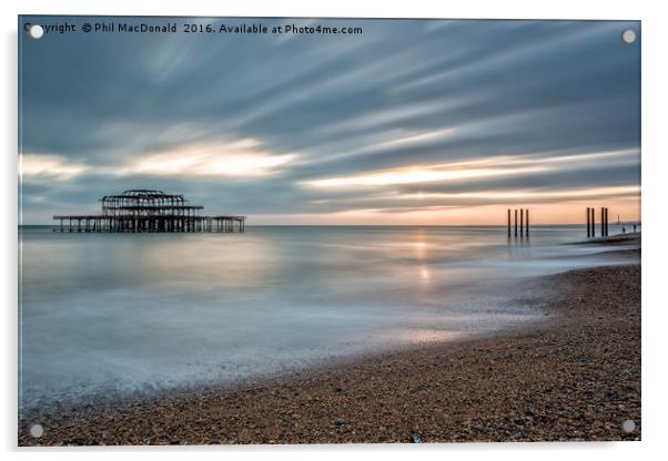 The Old West Pier, Brighton and Hove Acrylic by Phil MacDonald