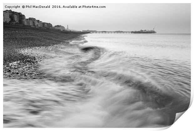 Brighton Beach Waves Print by Phil MacDonald