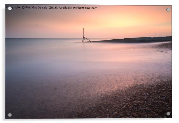 Sunset Groyne, Brighton Beach Acrylic by Phil MacDonald