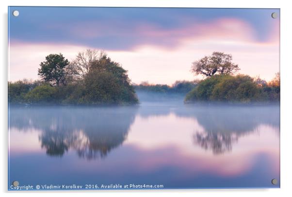 Sunset at Attenborough Nature Reserve Acrylic by Vladimir Korolkov