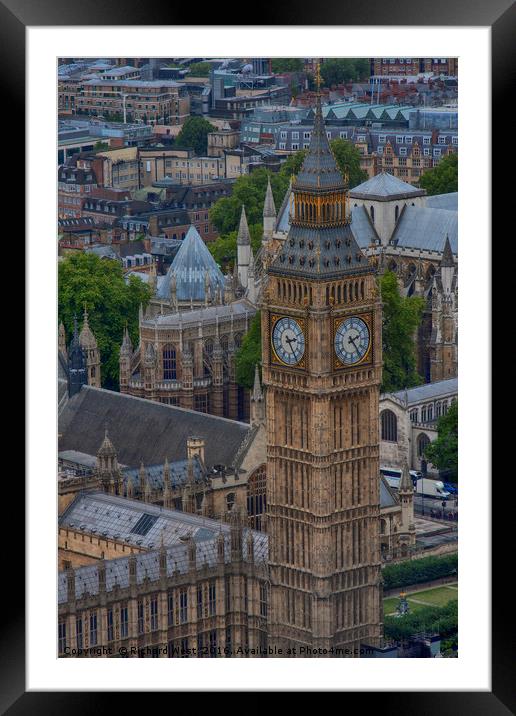 Big Ben from the London Eye Framed Mounted Print by Richard West