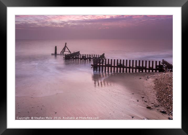 Groyne disappearing into the North Sea Framed Mounted Print by Stephen Mole