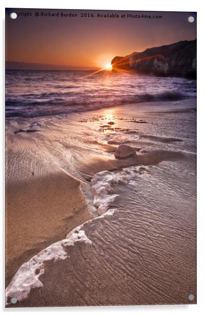 Selwicks Bay Sunrise Acrylic by Richard Burdon