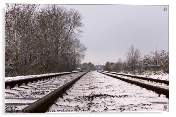 Winter Railway Acrylic by Simon Annable