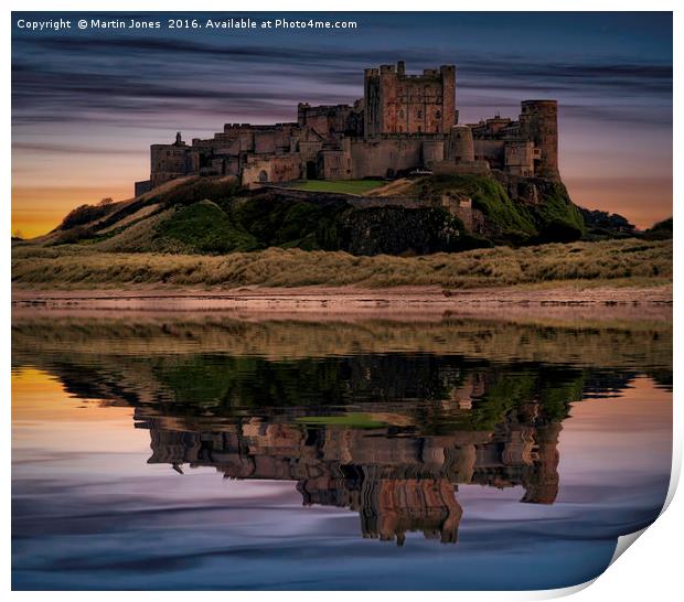 The Fortress of Bamburgh Print by K7 Photography