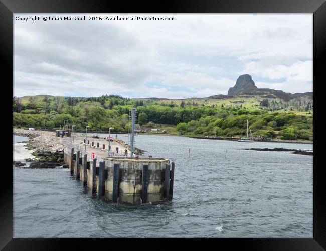 Ferry landing stage Isle of Eigg  Framed Print by Lilian Marshall