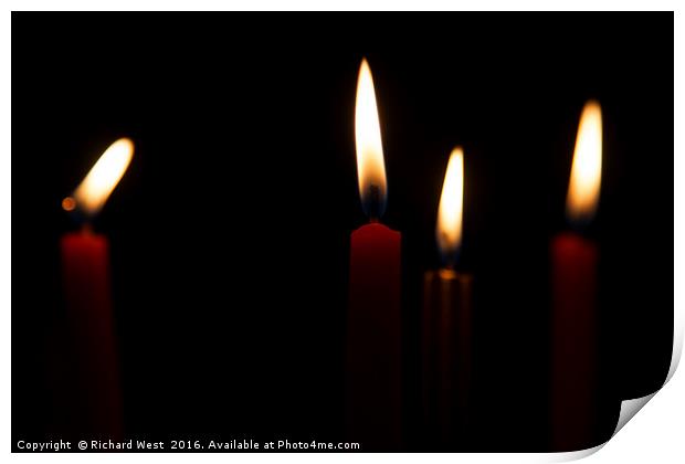 Christmas Candles Print by Richard West