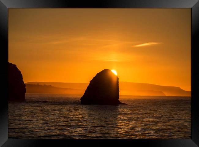 Sunrise over Stag Rock Framed Print by David Oxtaby  ARPS