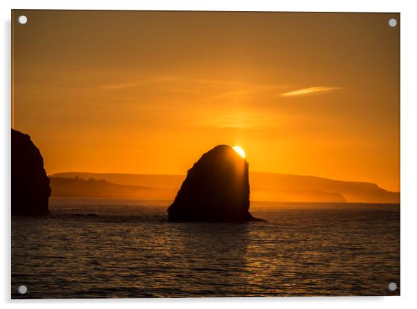 Sunrise over Stag Rock Acrylic by David Oxtaby  ARPS