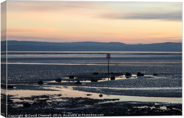 River Dee Estuary Dusk  Canvas Print by David Chennell