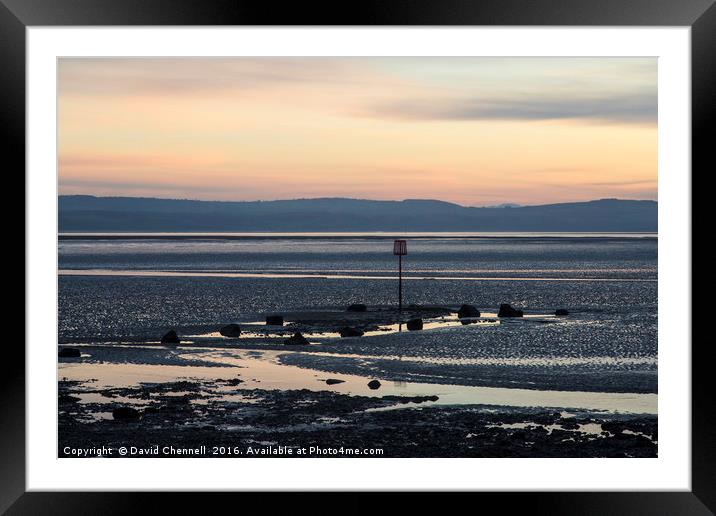 River Dee Estuary Dusk  Framed Mounted Print by David Chennell
