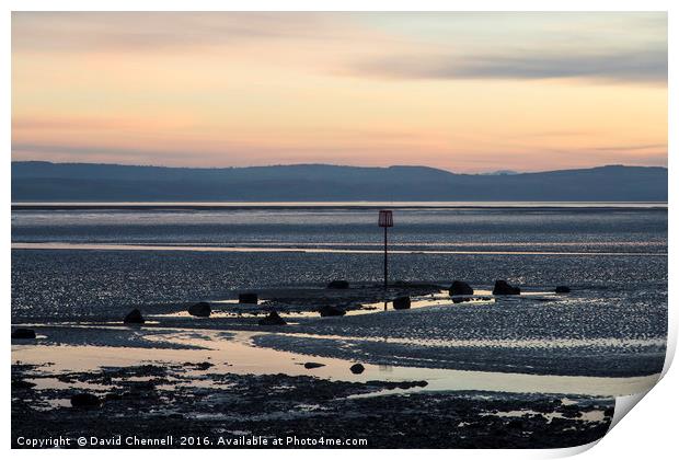 River Dee Estuary Dusk  Print by David Chennell