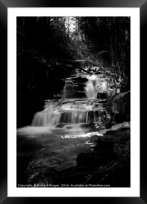 Blaen y Glyn Waterfalls, South Wales Framed Mounted Print by Richard Morgan