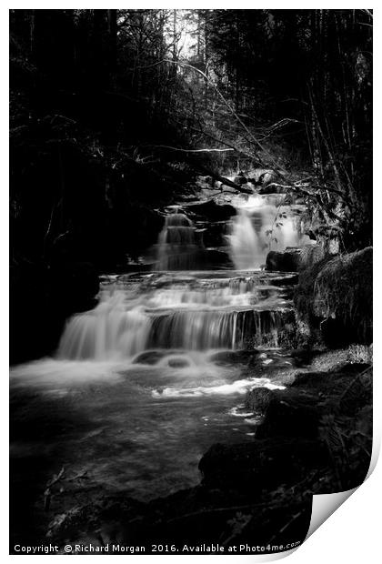 Blaen y Glyn Waterfalls, South Wales Print by Richard Morgan