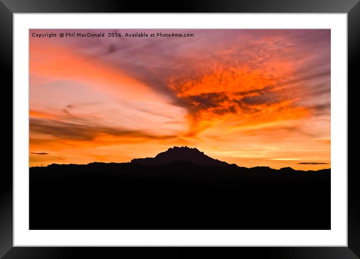 Mount Kinabalu Sunrise, Borneo Framed Mounted Print by Phil MacDonald