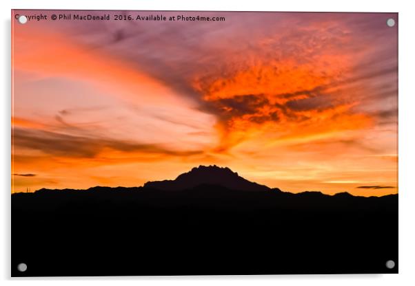 Mount Kinabalu Sunrise, Borneo Acrylic by Phil MacDonald
