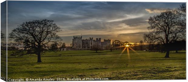 Sunset at Raby Castle Canvas Print by AMANDA AINSLEY