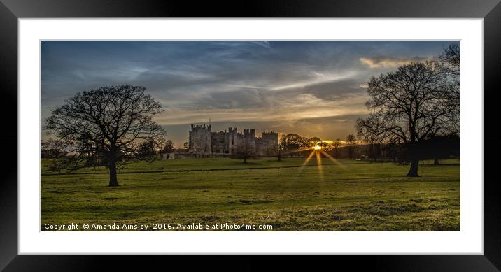 Sunset at Raby Castle Framed Mounted Print by AMANDA AINSLEY