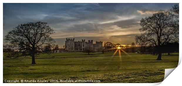 Sunset at Raby Castle Print by AMANDA AINSLEY