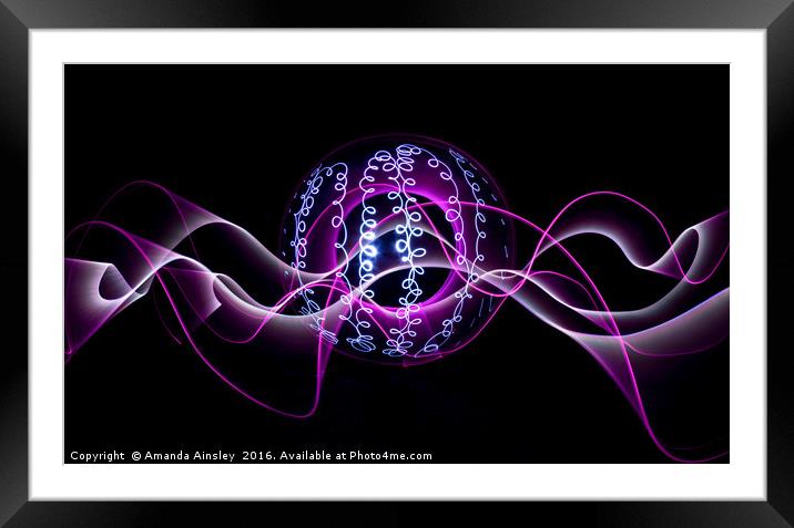 Light Orb and Ribbons Framed Mounted Print by AMANDA AINSLEY