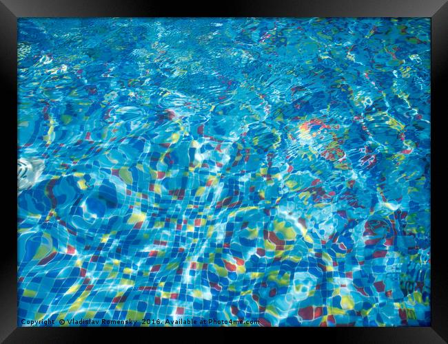 Pool view through the thickness of the water Framed Print by Vladislav Romensky