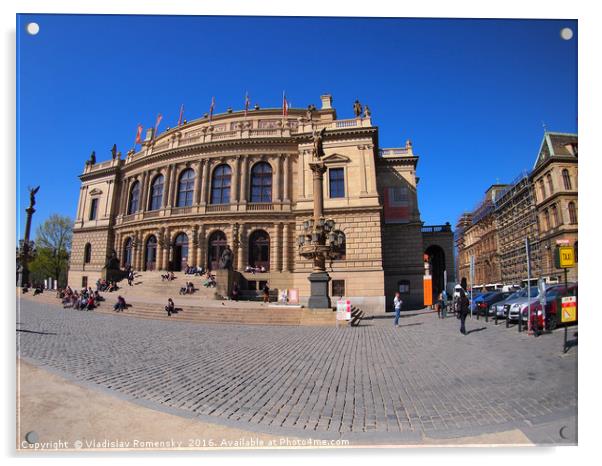 Prague, Czech Republic - April 25, 2015: Rudolfinu Acrylic by Vladislav Romensky
