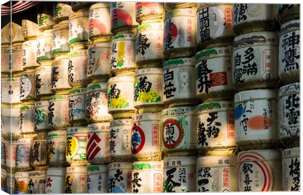 Barrels of sake Canvas Print by Kevin Livingstone