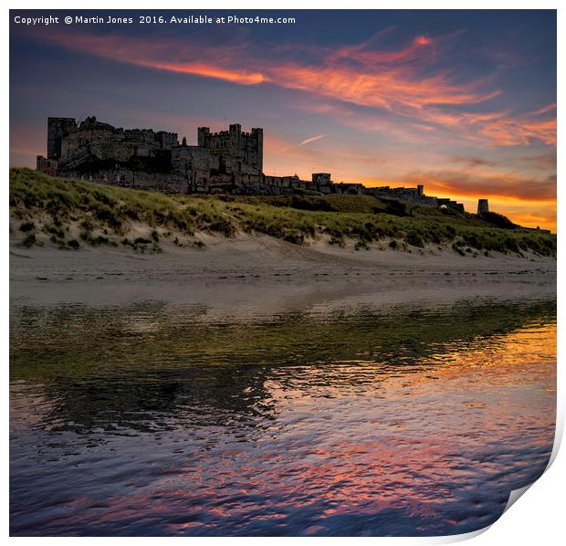 Wet sands of Bamburgh Print by K7 Photography