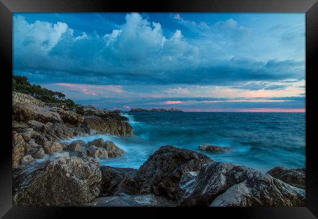Rocky Adriatic coast Framed Print by Kevin Livingstone