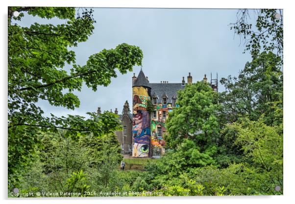 Kelburn Castle Acrylic by Valerie Paterson