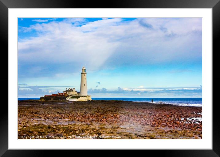 St Mary's Lighthouse, England Framed Mounted Print by Mark McGillivray