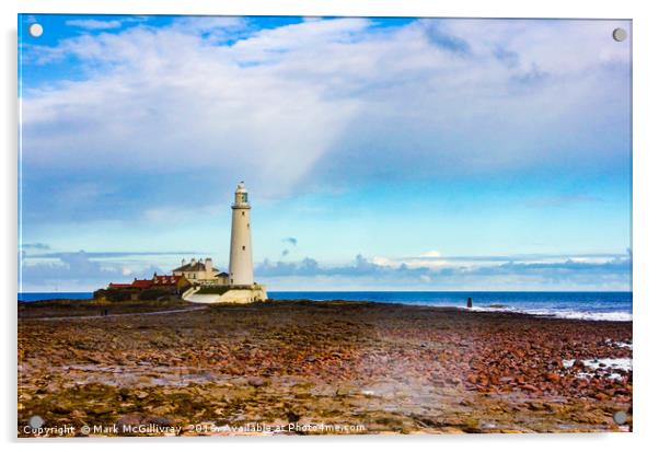 St Mary's Lighthouse, England Acrylic by Mark McGillivray