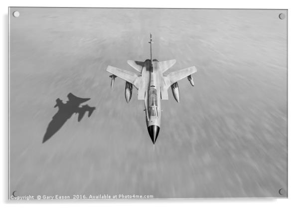 Desert Storm Tornado low level, B&W version Acrylic by Gary Eason