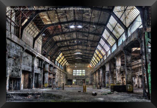 Creepy abandoned old factory hall in HDR style Framed Print by Łukasz Szczepański